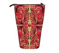 HEBSDFG Russian Art Pattern Prints Retractable Pencil Case & Cosmetic Pouch, Big Stationery Bag Pen Box for School Office Travel