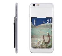 HEBSDFG Rustic Horseshoe Barn Wooden Printed Phone Card Holder Wallet, Adhesive Stick on Phone Wallet Case for iPhone and Android