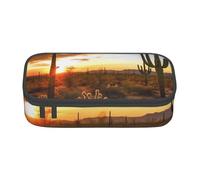 HEBSDFG Saguaros at Sunset Print Pencil Case Large Pen Bag Cute Compartment Desk Organizer Make up Bag for School, Office, Makeup, Travel