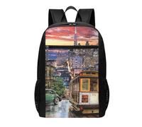 HEBSDFG san francisco Printed Travel Laptop Backpack for Men Women, Large Capacity Business Rucksack with Anti-Theft Pockets Daypack for School, Work & Outdoor