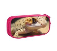 HEBSDFG Sand Leopard Gecko Print Cute Pencil Case Pouch for Boys Girls - Pink High Capacity Travel Pen Bag Organizer Makeup Bag for Student School College Office