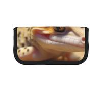HEBSDFG Sand Leopard Gecko Prints Canvas Pencil Case Cosmetic Organiser Zipper Pen Pouch for School Travel Office & Gift-Giving