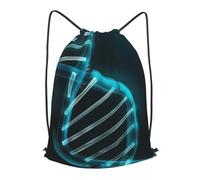 HEBSDFG Science Gene Strand Prints Drawstring Backpack for Women Men Adjustable String Bag Sackpack for Sport Gym Bags Shopping Beach, M