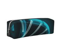 HEBSDFG Science Gene Strand Prints Leather Pencil Case & Cosmetic Pouch, Silver Zipper Desk Stationery Organizer Pencil Pouch for School Office Travel Gift