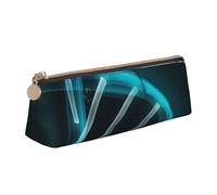 HEBSDFG Science Gene Strand Prints Triangle Pencil Case & Cosmetic Pouch, PVC Leather Zippered Organiser for School Office Travel Gifting
