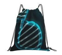 HEBSDFG Science Gene Strand Womens Drawstring Gym Bags Mens Sports Backpack Lightweight Beach Tote Reusable Shopping Bag