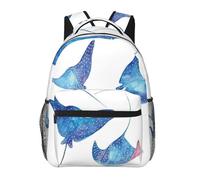 HEBSDFG Sea Animals Stingrays Prints School Bag Bookbag Lightweight Laptop Backpack Casual Daypack Travel Backpack for Students Boys Girls