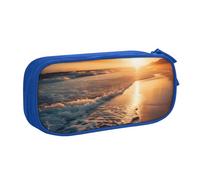 HEBSDFG Sea Beach Sunset Print Cute Pencil Case Pouch for Boys Girls - Blue High Capacity Travel Pen Bag Organizer Makeup Bag for Student School College Office