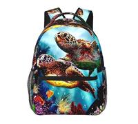 HEBSDFG Sea Turtles Diamond Painting Prints School Bag Bookbag Lightweight Laptop Backpack Casual Daypack Travel Backpack for Students Boys Girls