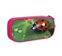 HEBSDFG Sitting Green Three Leaf Insect Print Cute Pencil Case Pouch for Boys Girls - Pink High Capacity Travel Pen Bag Organizer Makeup Bag for Student School College Office