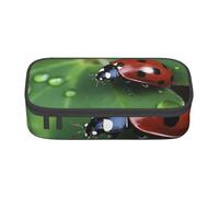 HEBSDFG Sitting Green Three Leaf Insect Print Pencil Case Large Pen Bag Cute Compartment Desk Organizer Make up Bag for School, Office, Makeup, Travel