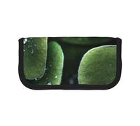 HEBSDFG Sitting Green Three Leaf Insect Prints Canvas Pencil Case Cosmetic Organiser Zipper Pen Pouch for School Travel Office & Gift-Giving