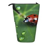 HEBSDFG Sitting Green Three Leaf Insect Prints Retractable Pencil Case & Cosmetic Pouch, Zippered Stationery Bag Pen Box for School Office Travel