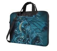 HEBSDFG Skull Dragon Print Laptop Bag 13 inch, Shockproof Computer Bags with Anti-Static Lining, Convertible Shoulder/Crossbody Carry for Office, School, Travel