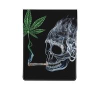 HEBSDFG Smoking Skull Print 13-inch Laptop Sleeve, Slim Shockproof Insertion Design Leather Laptop Case Bag for Office, School, Travel