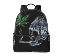 HEBSDFG Smoking Skull Prints Lightweight School Backpack, Cute School Bag Laptop Rucksack Backpack Stylish Casual Daypacks Travel Backpack