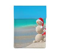 HEBSDFG Snowman Seashells Sandy Beach Print 13-inch Laptop Sleeve, Slim Shockproof Insertion Design Leather Laptop Case Bag for Office, School, Travel