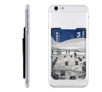 HEBSDFG Soccer Sea Printed Phone Card Holder Wallet, 3M Adhesive Stick on Phone Wallet Case for iPhone and Android