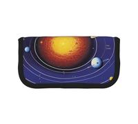 HEBSDFG Solar System Prints Canvas Pencil Case Cosmetic Organiser Zipper Pen Pouch for School Travel Office & Gift-Giving