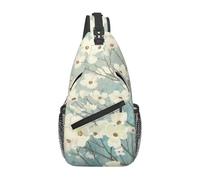 HEBSDFG Spring Dogwood Blossoms Pattern Sling Backpack Funny Messenger Chest Bag Zipper Sling Bag for School, Travel & Work