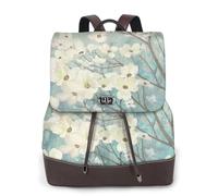 HEBSDFG Spring Dogwood Blossoms Printed Women Backpack, Ladies PU Leather Rucksack Laptop Bags Daypack for School Travel Work