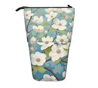 HEBSDFG Spring Dogwood Blossoms Prints Retractable Pencil Case & Cosmetic Pouch, Zippered Stationery Bag Pen Box for School Office Travel