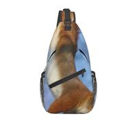 HEBSDFG Squirrel Funny Animal Pattern Sling Backpack Funny Messenger Chest Bag Zipper Sling Bag for School, Travel & Work