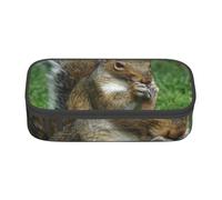 HEBSDFG Squirrel Print Pencil Case Large Pen Bag Cute Compartment Desk Organizer Make up Bag for School, Office, Makeup, Travel