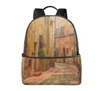 HEBSDFG Street in Mallorca Spain Door Road Prints Lightweight School Backpack, Cute School Bag Laptop Rucksack Backpack Stylish Casual Daypacks Travel Backpack