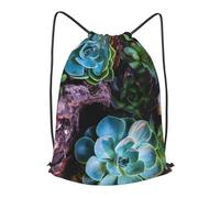 HEBSDFG Succulent plants Prints Drawstring Backpack for Women Men Adjustable String Bag Sackpack for Sport Gym Bags Shopping Beach, M