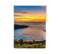HEBSDFG Sunrise Over Hanauma Bay Oahu Hawaii Print 13-inch Laptop Sleeve, Slim Shockproof Insertion Design Leather Laptop Case Bag for Office, School, Travel