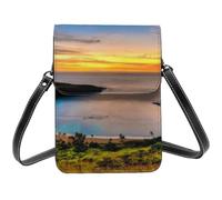 HEBSDFG Sunrise Over Hanauma Bay Oahu Hawaii Printed Phone Crossbody Bag PU Leather Mobile Wallet Bags for Men Women Cell Phone Purse with Adjustable Straps