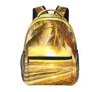 HEBSDFG Sunset Hawaiian Palm Tree Waves Prints School Bag Bookbag Lightweight Laptop Backpack Casual Daypack Travel Backpack for Students Boys Girls