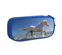 HEBSDFG Sunsets Lake Horses Print Cute Pencil Case Pouch for Boys Girls, Blue High Capacity Travel Pen Bag Organizer Makeup Bag for Student School College Office