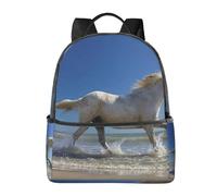 HEBSDFG Sunsets Lake Horses Prints Lightweight School Backpack, Cute School Bag Laptop Rucksack Backpack Stylish Casual Daypacks Travel Backpack