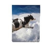 HEBSDFG Super Cow Flying Print 13-inch Laptop Sleeve, Slim Shockproof Insertion Design Leather Laptop Case Bag for Office, School, Travel