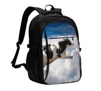HEBSDFG Super Cow Flying Print Laptop Travel Backpack for Mens Womens 13-16 Inch Computer Business Backpacks for School Hiking Work Outdoor