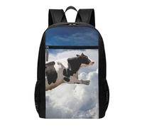 HEBSDFG Super Cow Flying Printed Travel Laptop Backpack for Men Women, Large Capacity Business Rucksack with Anti-Theft Pockets Daypack for School, Work & Outdoor