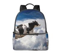 HEBSDFG Super Cow Flying Prints School Bag Bookbag Laptop Backpack Stylish Lightweight Backpack Travel Backpack for Kids Students Boys Girls
