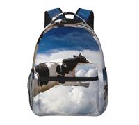 HEBSDFG Super Cow Flying Prints School Bag Bookbag Lightweight Laptop Backpack Casual Daypack Travel Backpack for Students Boys Girls