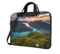 HEBSDFG Switzerland Alps Print Laptop Bag 15.6 inch, Shockproof Computer Bags with Anti-Static Lining, Convertible Shoulder/Crossbody Carry for Office, School, Travel