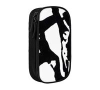 HEBSDFG Taekwondo Martial Arts Print Pencil Case, Black High-Capacity Pen Pencil Pouch Stationery Organizer with Pen Slots & Pouches for School Travel Makeup