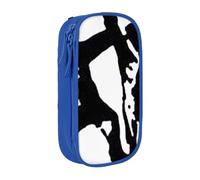 HEBSDFG Taekwondo Martial Arts Print Pencil Case, Blue High-Capacity Pen Pencil Pouch Stationery Organizer with Pen Slots & Pouches for School Travel Makeup