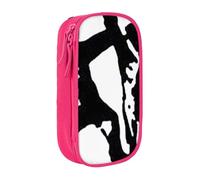 HEBSDFG Taekwondo Martial Arts Print Pencil Case, Pink High-Capacity Pen Pencil Pouch Stationery Organizer with Pen Slots & Pouches for School Travel Makeup