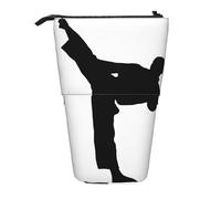 HEBSDFG Taekwondo Martial Arts Prints Retractable Pencil Case & Cosmetic Pouch, Big Stationery Bag Pen Box for School Office Travel