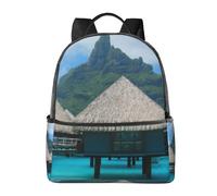 HEBSDFG Tahiti Beach Prints Lightweight School Backpack, Cute School Bag Laptop Rucksack Backpack Stylish Casual Daypacks Travel Backpack