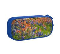 HEBSDFG Texas Bluebonnets Scenery Print Cute Pencil Case Pouch for Boys Girls, Blue High Capacity Travel Pen Bag Organizer Makeup Bag for Student School College Office