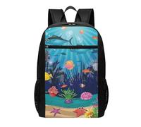 HEBSDFG The Underwater World Tropical Fish Printed Travel Laptop Backpack for Men Women, Large Capacity Business Rucksack with Anti-Theft Pockets Daypack for School, Work & Outdoor
