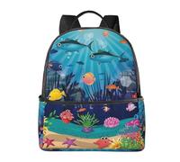 HEBSDFG The Underwater World Tropical Fish Prints Lightweight School Backpack, Cute School Bag Laptop Rucksack Backpack Stylish Casual Daypacks Travel Backpack