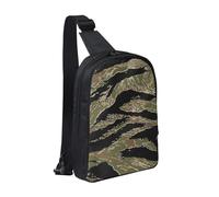 HEBSDFG Tiger Stripe Camouflage Pattern Crossbody Shoulder Sling Pack Water-Resistant Messenger Chest Bag Zipper Sling Bag for School, Travel & Work
